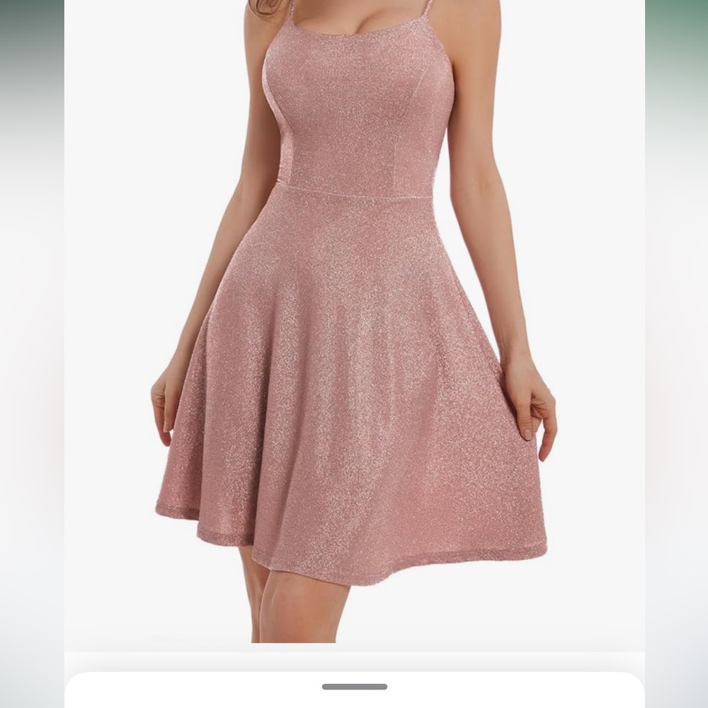 NWT.  Sparkling rose gold short dress.  Bbonlinedress. Size Large. Homecoming!